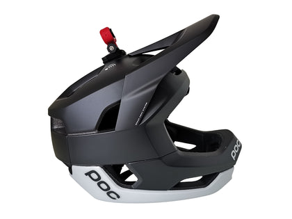 Top, under visor ad chin mounts for POC mountain bike helmets