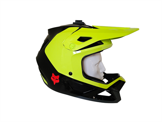 r3pro Top Mount for Fox Rampage 2024 Helmets, white background, quick release version.