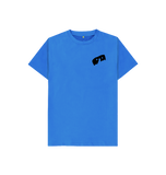 Bright Blue Kids T-Shirts with HairyBobs Cave & Skate The NorthBay Design
