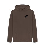 Chocolate Men's Hoodie with HairyBobs Cave and Skate the Northbay Design