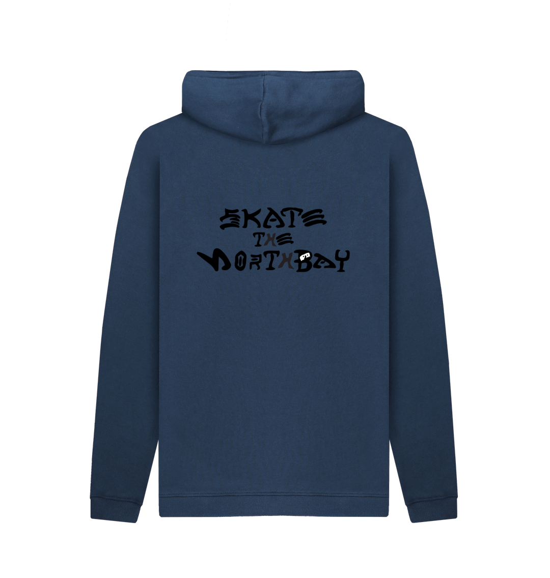 Navy Printed Hoody Back