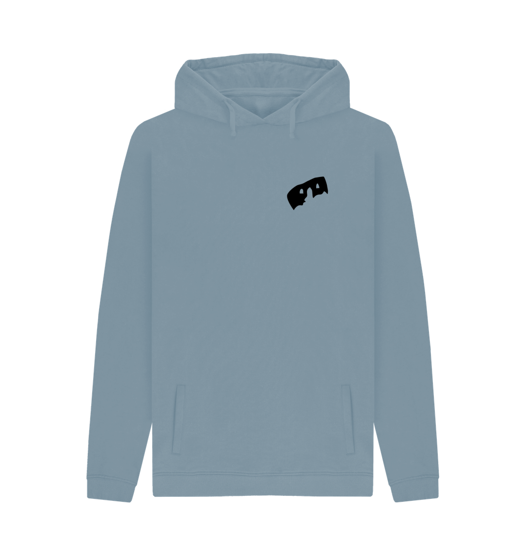 Stone Blue Printed Hoody Front