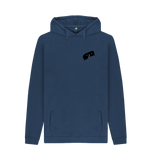 Navy Men's Hoodie with HairyBobs Cave and Skate the Northbay Design