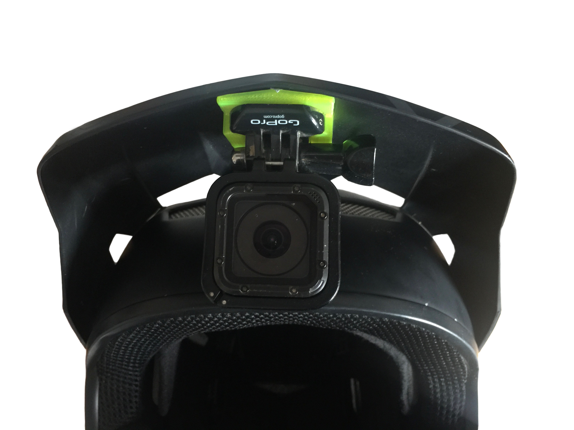 Attach a camera to the underside of your mountain bike helmets visor