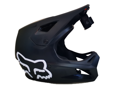 Attach a camera to the underside of your mountain bike helmets visor
